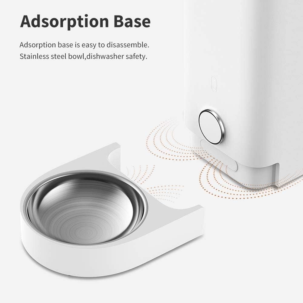 pet Water Dispenser Automatic Cat Puppy Feeder with Stainless Steel Bowl cat Fountain (Color : WhiteStainless Steel Bowl)