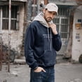 thumbnail image 3 of Sudadera con capucha para hombre, ropa sólida, sudadera gráfica para hombre, sudadera holgada con capucha, otoño, barata, overfit, emo, sin marca, algodón, simple, tallas S, 3 of 4