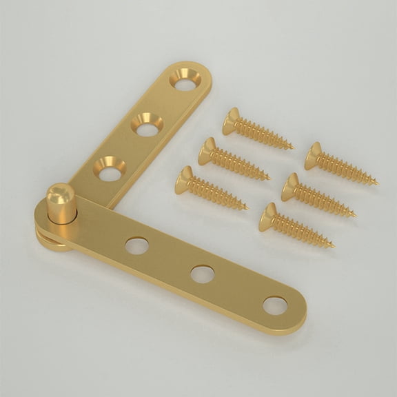 Brass Rotation Hidden Door Pivot Hinge for Wardrobe Door and Table Accessories Golden 59x11x2mm and 59x11x11mm Hole: 4mm