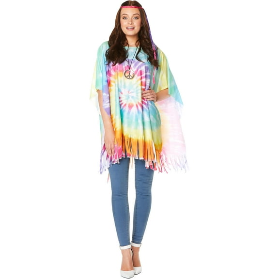 Adult's Women's 70s Hippie Poncho Costume Accessory