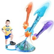 Dinosaur Toy Rocket Launcher for Kids, Fun Outdoor Kids Toys for Boys & Girls Ages 2, 3, 4, 5, 6-8 Year Old Christmas/Birthday Gift, Boy Stomp Rockets Toy, Dino kid Gifts Ages 3+