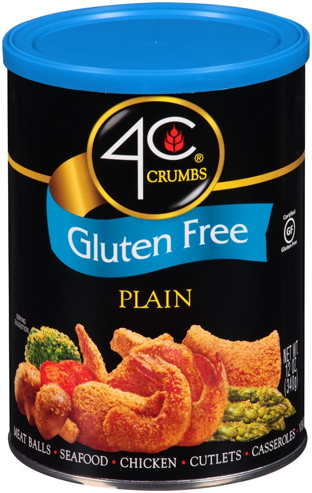 4C Foods Gluten Free Plain Crumbs Canister, 12 Oz