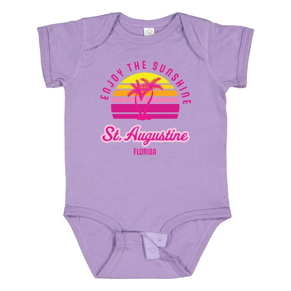 Inktastic Summer Enjoy the Sunshine St. Augustine Florida in Pink Boys or Girls Baby Bodysuit