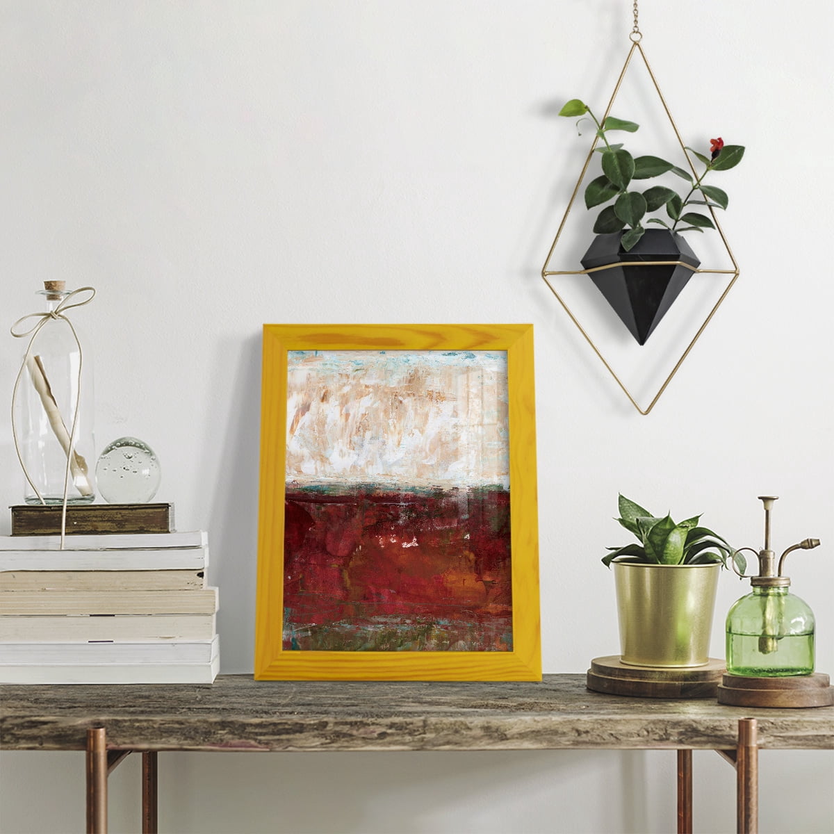 August Horizon II -Framed Print w/glass-Sunflower Yellow