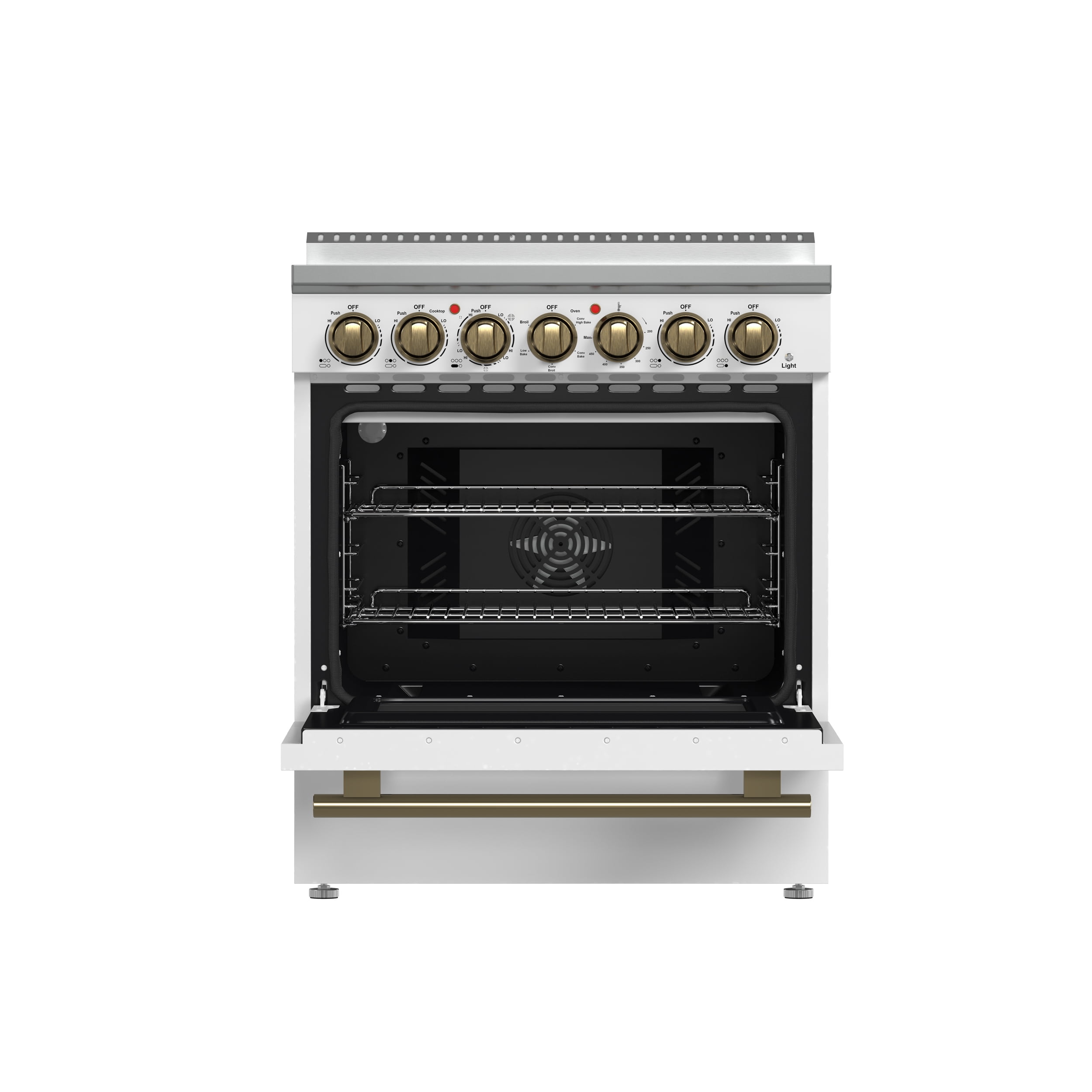 Forno Paolo 30" Freestanding Electric Range in White, 4.38 cu.ft. True Convection Oven