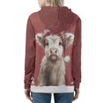 thumbnail image 2 of DISNIMO Christmas Hoodies for Women Zip Up Hooded Jackets Long Sleeve Sport Sweatshirt Highland Cow Printed Ladies Hooded Tops, XS, 2 of 6