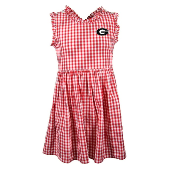 Girl's-Toddler Garb Red Georgia Bulldogs Sleeveless Alora Gingham Dress