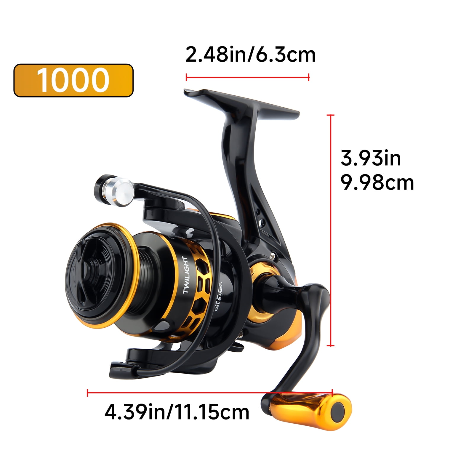 HAUT TON 1000 Spinning Reel, 5.2:1Gear Ratio,13LBS, 1+1BB,Backlash Free Bearing, Sealed Drag System, Saltwater Freshwater Fishing Reels