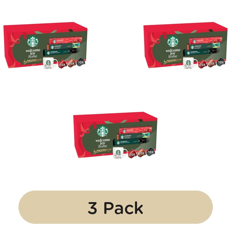 Starbucks by Nespresso Bundle Gift Box 30xCoffee Pods & Gift Mug 165g, British Import (Pack of 3)