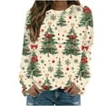 thumbnail image 2 of Neewe Christmas Sweatshirt for Women Crewneck Christmas Tree Long Sleeve Shirt Xmas Holiday Party Pullover Sweater Tops S-5XL, 2 of 6