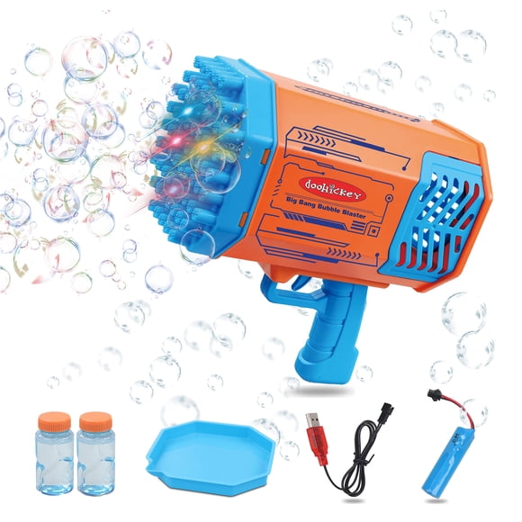 Juguete lanzador de burbujas Doohickey, recargable, 1000 burbujas por minuto