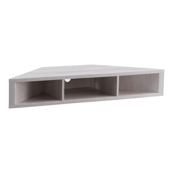 Furniture of America Astro Wood 42" Corner Floating TV Stand in White Oak