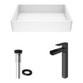thumbnail image 4 of Vigo Vgt944 Magnolia 21" Rectangular Stone Composite Vessel Bathroom Sink - Black, 4 of 12