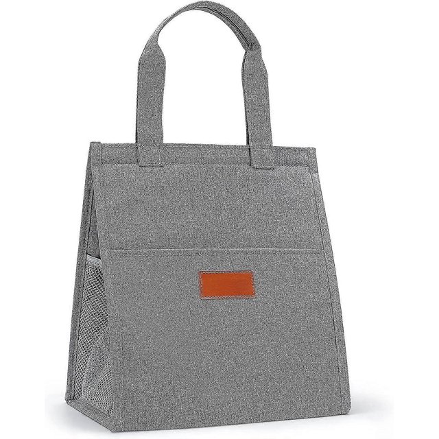Bolsa para el almuerzo, lonchera térmica, bolsa grande reutilizable, bolsa térmica con bolsillo frontal de malla bilateral -8451528653667 Negro
