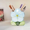 thumbnail image 5 of Floral Pattern Ceramic Desktop Holder Vase - Versatile Decorative Organizer for Brushes Writing Supplies and Decor, 5 of 6