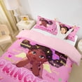 thumbnail image 3 of Castle Fairy Black Kawaii Princess Twin Duvet Cover,Angel Heart Print Twin Bedding,Pink,Pink Reversible,1 Duvet Cover and 1 Pillowcase, 3 of 6