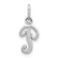 thumbnail image 1 of Pendentif Charme Initial Lettre P Design Script Casted Petite Taille en Or Blanc 14K, 1 of 4