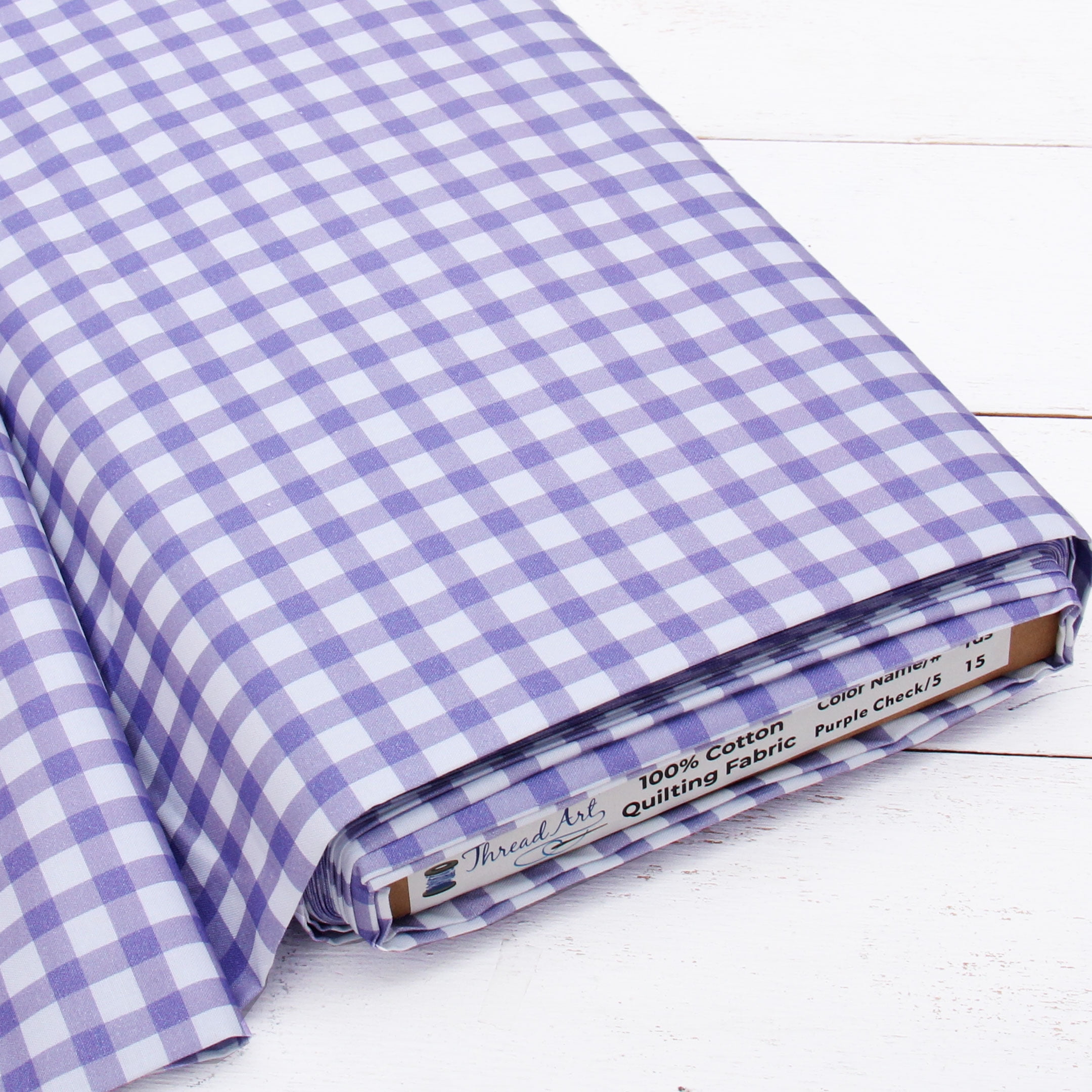 3 Yard Cut Threadart Premium Cotton Quilting Fabric Purple Check 5
