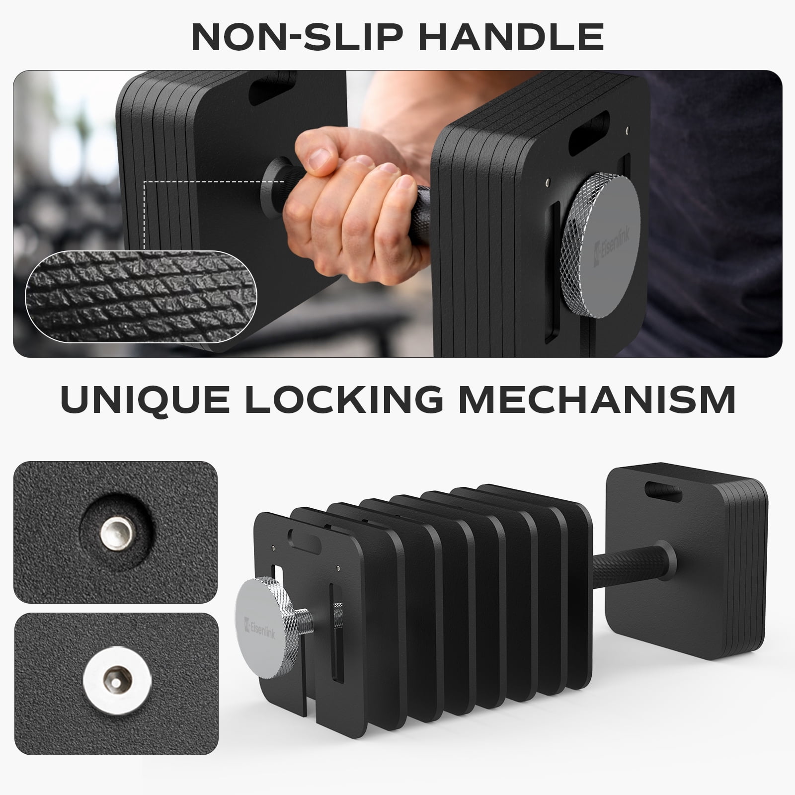 ARVIVO 2PCS 10-80lb Adjustable Dumbbell Set,5lb Increments & 10lb Handle,Quick-Lock Square Weight Dumbbells for Home Gym