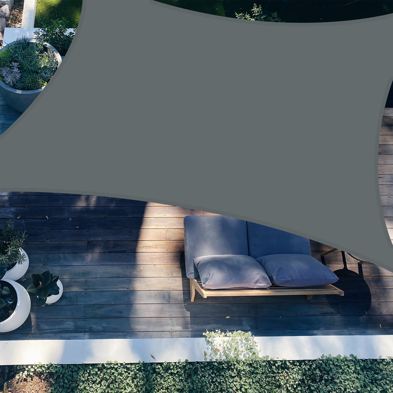 Sun Shade Sail Rectangle 6.5/10/12/13/16FT Waterproof Outdoor Garden Patio Party Sunscreen Awning Canopy 98% UV Block With Free Rope