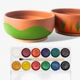 thumbnail image 5 of Terracotta Pot 8 inch Shallow Round Succulent Planter Bowl with Drainage & Bamboo Tray Flower Pots for Indoor Plants Cacti Bonsai Red, 5 of 12