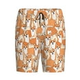 thumbnail image 4 of Naloa Corgi Animal Men's Short Pajama Pants, Lounge Comfort Shorts with Elasticized Waistband and Side Pockets - 4X-Large, 4 of 9
