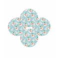 thumbnail image 7 of 15 Inch Round Placemats Set of 4, Teal Blue Christmas Non Slip Heat Insulation PP Table Mats, Santa Xmas Tree Snowflake Winter Washable Place Mats for Kitchen Dining Party Table Decor, 7 of 7
