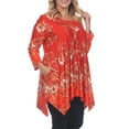 thumbnail image 4 of White Mark Women's Plus Size Paisley Tunic Top with Pockets, 4 of 5