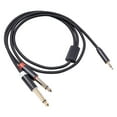 thumbnail image 1 of Home ,5mm 1/8 Dual 6,35mm 1/4 TS para tarjeta de sonido de ordenador para reproductor Audio estéreo a Cable de 1m Hugo Cable de conexión mono, 1 of 10