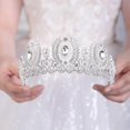 thumbnail image 1 of Coronas de princesa con diamantes de imitación para mujeres y niñas, bodas y fiestas nupciales (plata), 1 of 4