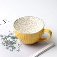 thumbnail image 2 of Taza de café pintada a mano, taza vintage, suministros para cafetería y bar, relieve, 2 of 5