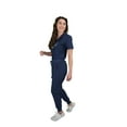 thumbnail image 3 of Green Town Scrubs for Women Scrub Set - Slim Fit Jogger Pant and Tuck-In V-Neck Top, 5 Pockets, Easy Care Uniform, 3 of 7
