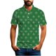 thumbnail image 1 of Blusa y camisa informal de manga corta con cuello vuelto y estampado de San Patricio para hombre., 1 of 6
