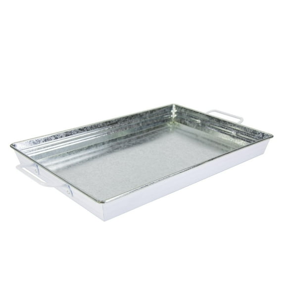 Home Trends White Metal Rectangle Tray ,1 Piece