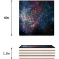 thumbnail image 3 of POGLIP Starry Sky Cosmic Galaxy Set of 8 Coaster for Drinks, Absorbent Ceramic Stone Coasters Cup Mat with Cork Base for Home Kitchen Room Coffee Table Bar Decor, 3 of 4