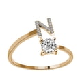 thumbnail image 2 of KDSJSXW Costume Jewelry for Women Women's 26 Letter Ring Diamond Rhinestone Set Zirconia Open Adjustable Rings Jewelry Accessories Gifts Elegant Diamond Rings for Women (N,One Size), 2 of 6