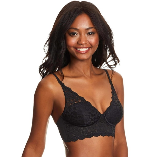 Maidenform Womens Casual Comfort Convertible Wirefree Bralette, 36B, Black  