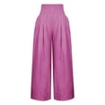 thumbnail image 5 of Nnhblu High Waist Wide Leg Pants for Women 0 Hot Pink Trousers with Pockets L, 5 of 6