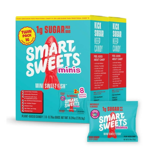 SmartSweets Mini Sweet Fish, .78 oz., 16 pk.