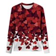 thumbnail image 4 of T-shirts de Saint-Valentin pour Femmes, Chandail en Molleton à Col Rond avec Cœur d'Amour, Chandail Mignon Gnome, Hauts, Tenues, Vêtements, Mode pour Dames, Col Rond, Manches Longues, T-Shirt Imprimé Saint-Valentin, 4 of 4