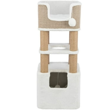 TRIXIE Lucano Plush & Sisal 3-Level 43.3" Cat Tree with Scratching Posts & Condo, Brown