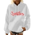 thumbnail image 2 of Baqcunre Womens Tops Letter Printed Solid Loose Hoodie Thick Round Neck Sweatshirt With Pocket(Multi-color M-3XL),Womens Sweatshirt Womens Hoodies Graphic Hoodies Valentine'S Day Shirts For Women, 2 of 5