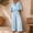 Light Blue plus size two piece set a1, variant on BRELIL Women Plus Size Two Piece Set Striped Collared Long Sleeve Shirt Wide Leg Pants Loose Boho Vacation Casual Travel Outfits Tracksuit, Black 3XL