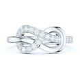 thumbnail image 2 of Real Sterling Silver Thick Tie The Infinity Love Knot Simulated Diamond Intertwined Ring Promise Ring (2.5), 2 of 6
