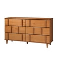 thumbnail image 3 of Walker Edison Modern Detailed 6-Drawer Solid Wood Dresser 60 Inch Caramel, 3 of 16