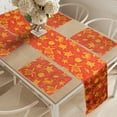 thumbnail image 2 of Ambesonne Orange Table Runner & Placemats, Yellow Turtles Crabs, Placemat 4 pcs + Runner 16"x72", Burnt Orange Yellow, 2 of 2