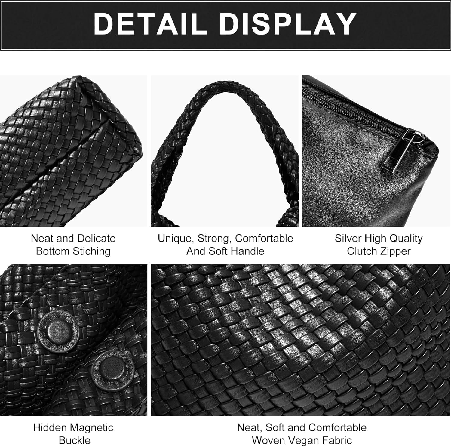 Woven Bag Purses and Handbags Woven Vegan Leather Bag For Women Woven Tote Bag Shoulder Bag Top-Handle Bag With Purses