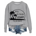 thumbnail image 2 of Wxolcjlv Women's Island Text Print Sweatshirt Crew Neck Cut Sweatshirts, 2 of 3