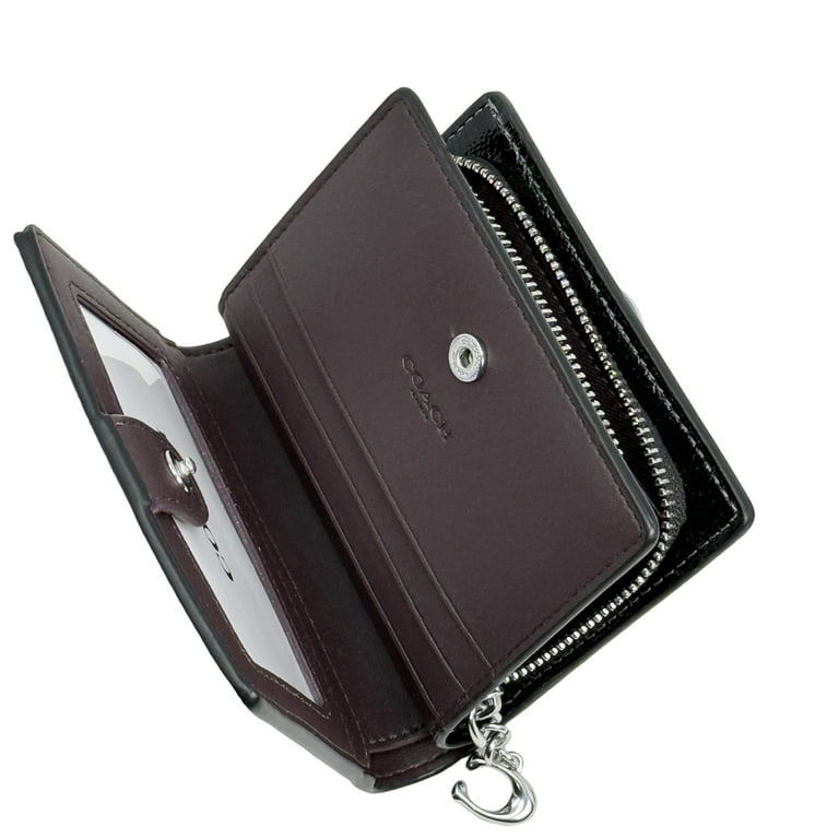 Coach Women's Small Snap Wallet in Patent Leather (Black