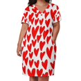 thumbnail image 2 of Vestido holgado con bolsillos, estilo minimalista, con estampado de corazones rojos y blancos, ideal para el Día de San Valentín y para mujer., 2 of 6